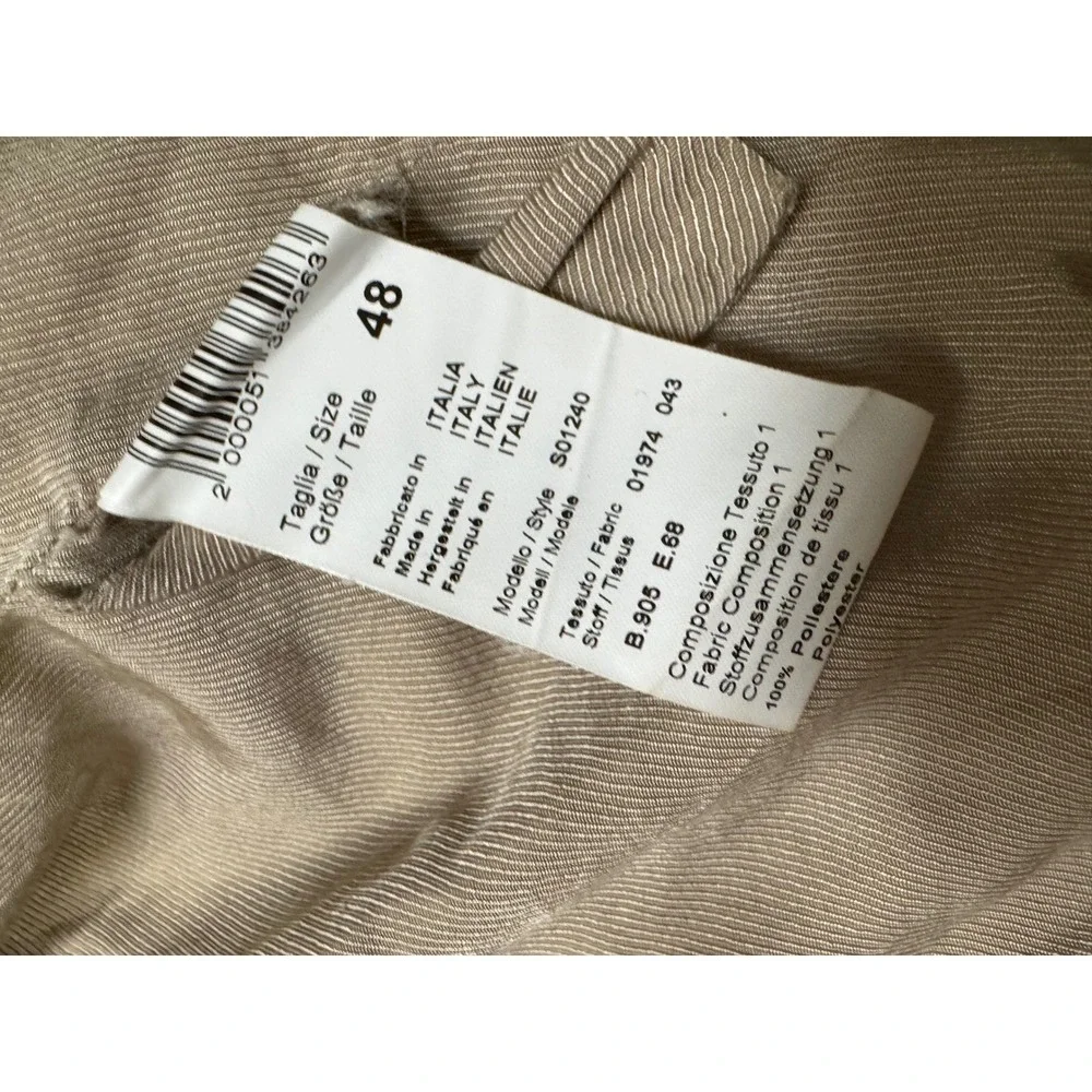 Peserico Mens Beige Single‎ Button Blazer Jacket Made in Italy Size 48